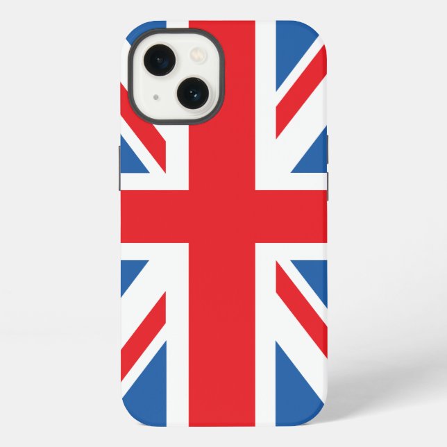 Coque iPhone Dessin du drapeau Union Jack (Verso)