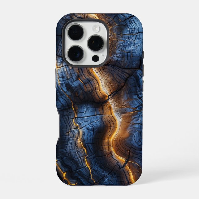 Coque iPhone Dessin en bois graphique (Verso)