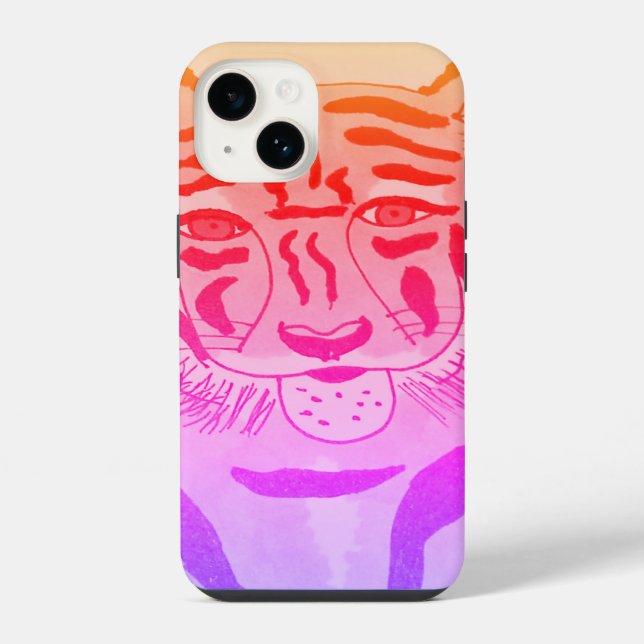 Coque iPhone Dessin facial tigre (Verso)