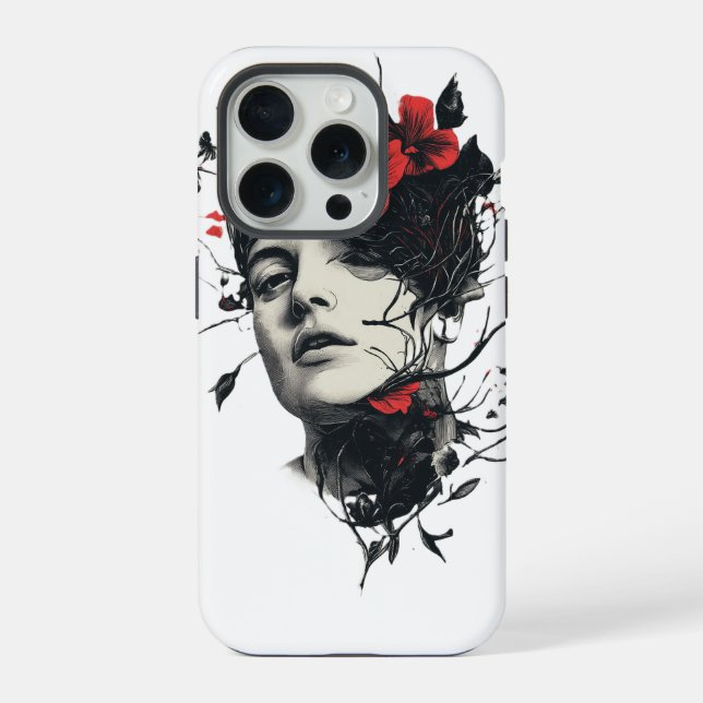 Coque iPhone Dessin floral abstrait (Verso)