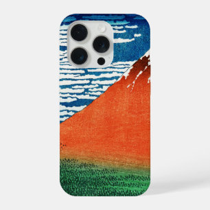 Coque iPhone 15 Pro Dessin Fuji rouge Kanagawa Hokusai