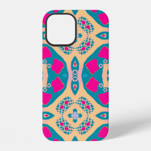 Coque iPhone 12 Dessin traditionnel. Répéter le patchwork péruvien