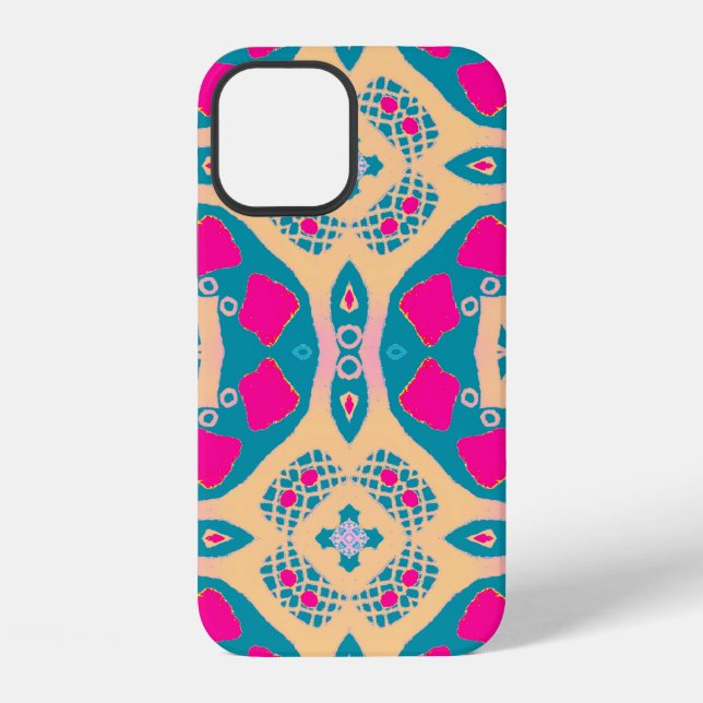 Coque iPhone Dessin traditionnel. Répéter le patchwork péruvien (Verso)
