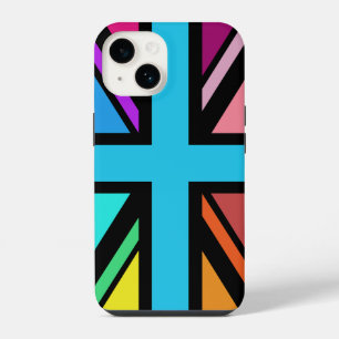 Coque Pour iPhone 14 Dessin Union Jack/ Drapeau Multicolore+Noir