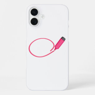 Coque iPhone 16 Plus Dessiner un cercle avec un surligneur rose