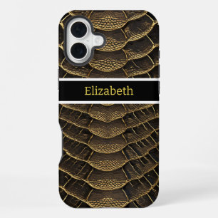 Coque iPhone 16 Plus Détails complexes d'une peau de serpent venimeux v