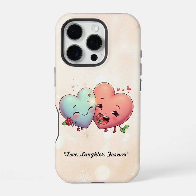 Coque iPhone "Deux cœurs unis" (Verso)