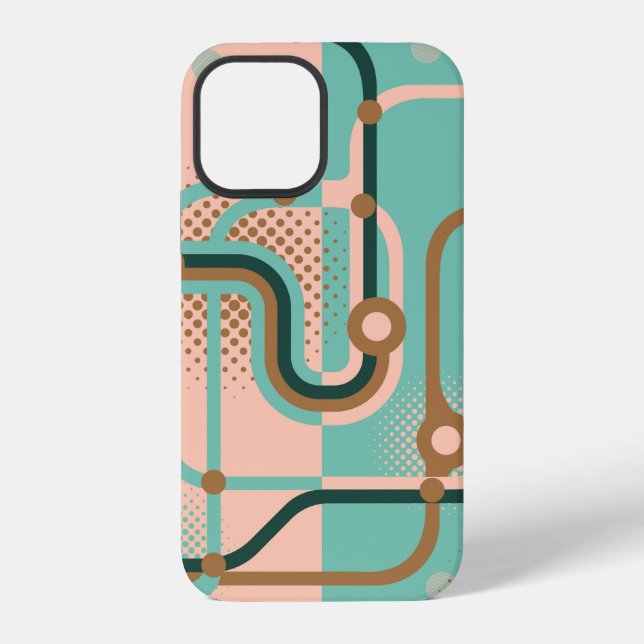 Coque iPhone Deux motifs sans couture dans des couleurs différe (Verso)