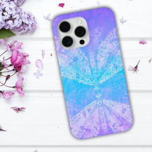 Coque iPhone 15 Pro Max Deux papillons de nuit vintage bleu et violet Coll