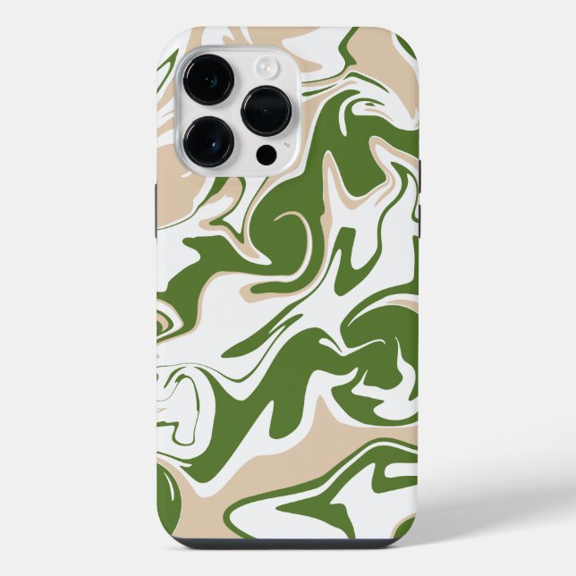 Coque iPhone Déversement - Blanc, Sable et Palm Green (Verso)