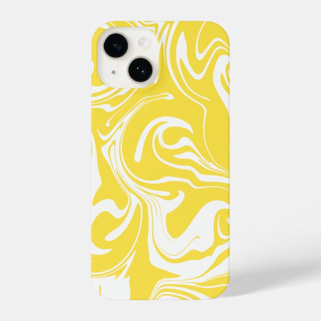 Coque iPhone Déversement - Citron jaune et blanc (Verso)