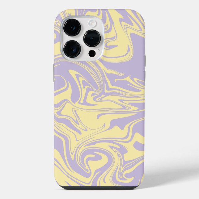 Coque iPhone Déversement - Pastel Jaune et Violet (Verso)