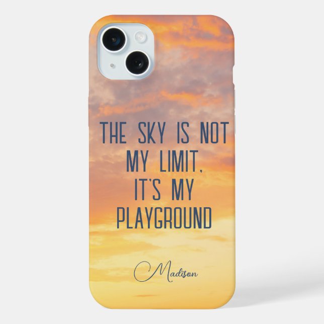 Coque iPhone Devis Sky de nom personnalisé (Verso)