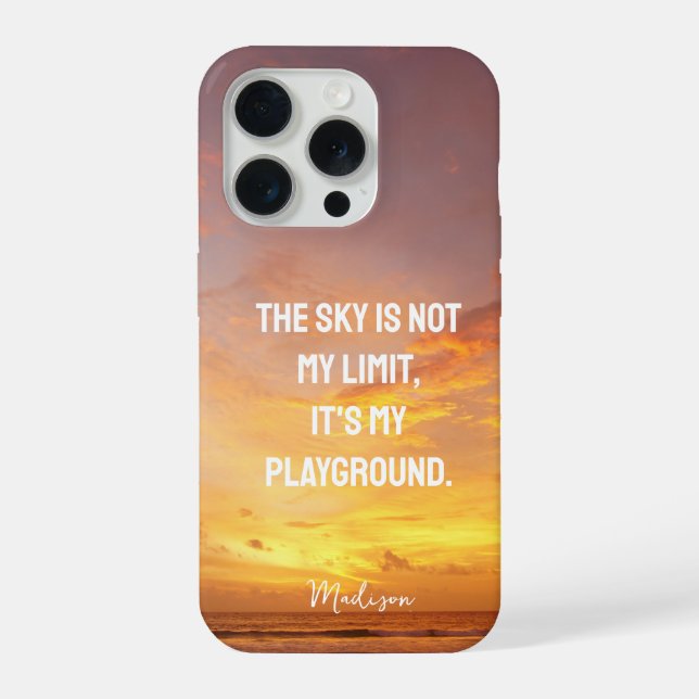 Coque iPhone Devis Sky de nom personnalisé (Verso)