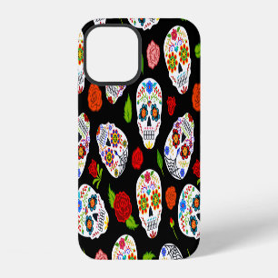 Coque iPhone 12 Dia Los Muertos : motif crâne à sucre.
