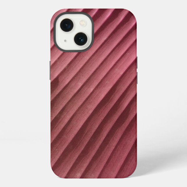Coque iPhone Diagonale rouge de feuille (Verso)