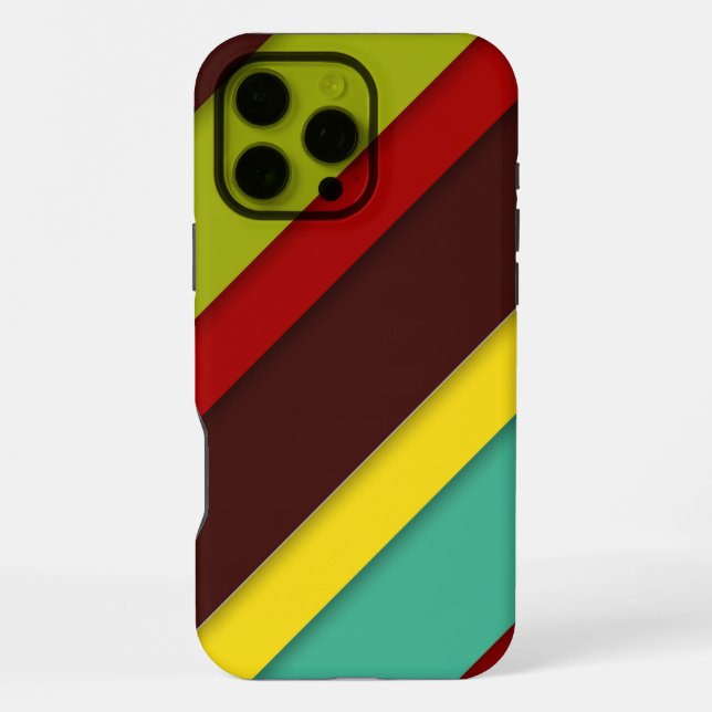 Coque iPhone Diagonales multicolores (Verso)