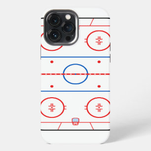 Etui iPhone 13 Pro Max Diagramme de patinoire Conception de jeu de hockey