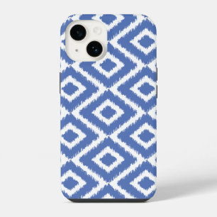 Coque Pour iPhone 14 Diamants Ikat Bleus