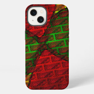 Etui iPhone 13 Différent montage d'images, brique, rouge, vert, j