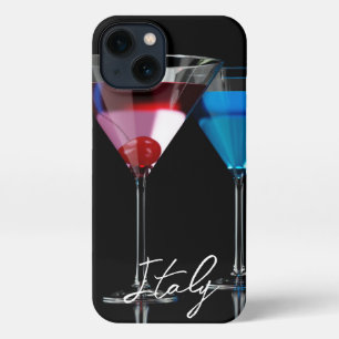 Etui iPhone 13 Différents cocktails dans des lunettes à martini n