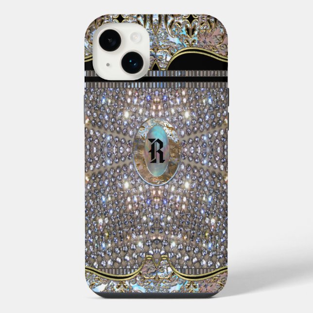 Coque iPhone Digloos Élégant Chic Monogramme unique  (Verso)