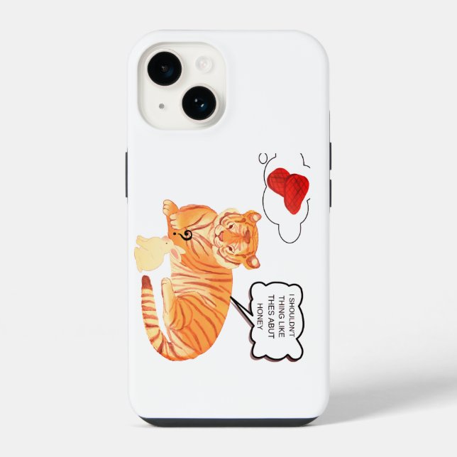 Coque iPhone Dilemma Tigre et Lapin Drôle - Belle Comique Anima (Verso)