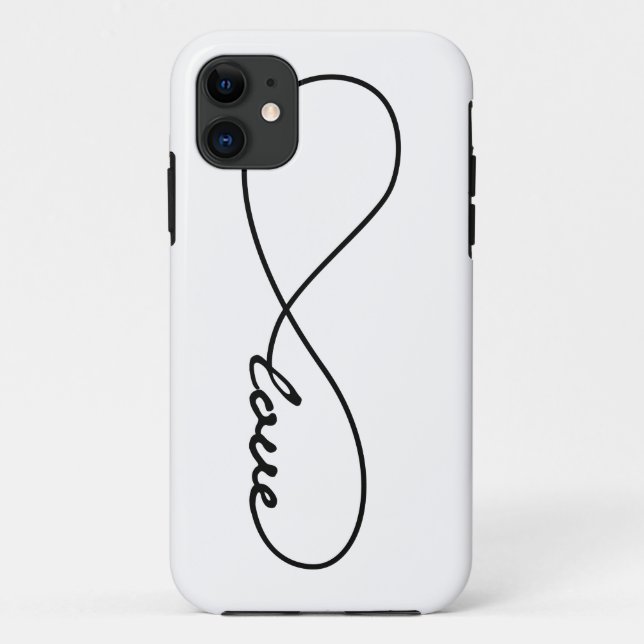 Coque iphone d'infini d'amour noir et blanc (Dos)