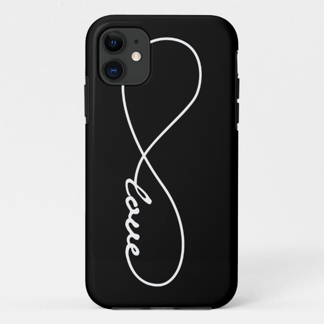 Coque iphone d'infini d'amour noir et blanc (Dos)