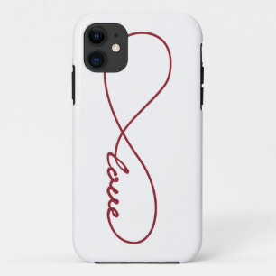 Coque iphone d'infinité d'amour rouge et blanc