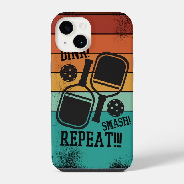 Coque iPhone Dink Smash Repeat - Enthousiaste de Pickleball Amu (Verso)