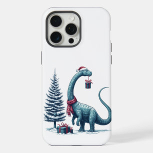 Coque iPhone 15 Pro Max dinosaure Brontosaurus de Noël