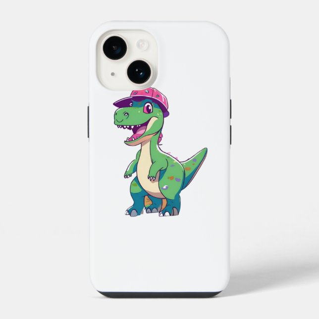 Coque iPhone dinosaure drôle (Verso)