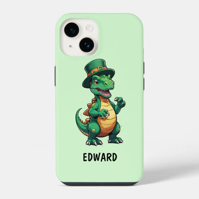 Coque iPhone Dinosaure du jour de la St Patrick (Verso)