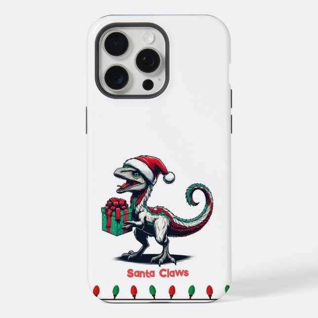 Coque iPhone dinosaure mignon à Santa hat Otterbox Coque (Verso)