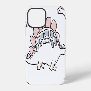 Coque iPhone 12 Dinosaures Doodle : Amusement Dessiné à la Main.