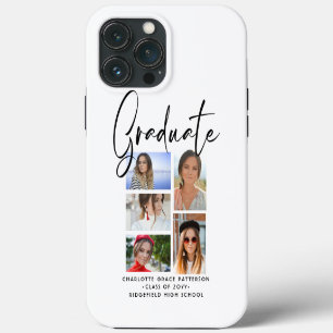 Etui iPhone 13 Pro Max Diplômé de graduation multi-photo à l'écriture élé