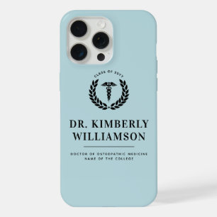 Coque iPhone 15 Pro Max Diplôme personnalisé de l'école de médecine modern