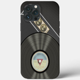 Etui iPhone 13 Pro Max Disque vinyle vintage musique rétro