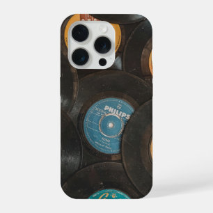 Coque iPhone 15 Pro Disques Classiques Vinyle Noir