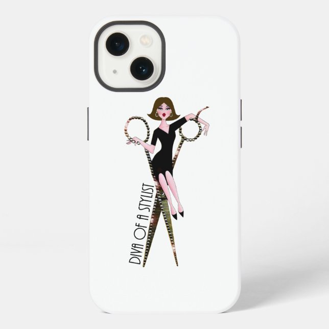 Coque iPhone Diva d'un coiffeur (cheveux foncés)  (Verso)
