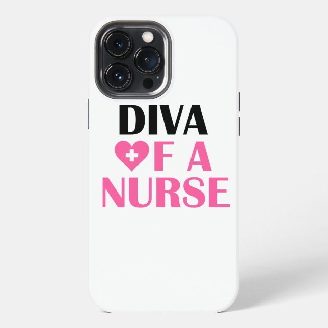 Coque iPhone "Diva d'une infirmière" (Verso)