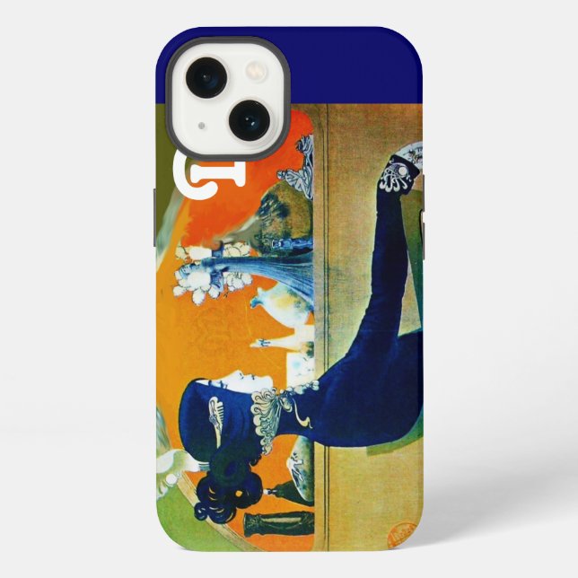 COQUE iPhone DIVA EN BLEU, MODE MONOGRAMME DE BEAUTÉ (Verso)