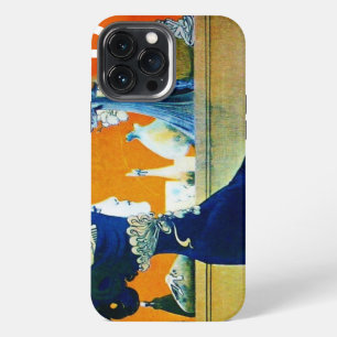 ETUI iPhone 13 PRO MAX DIVA EN BLEU, MONOGRAMME DE MODE ET DE BEAUTÉ