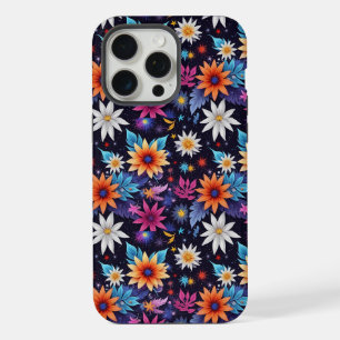 Coque iPhone 15 Pro Max Diverses fleurs en nuances motif-24192
