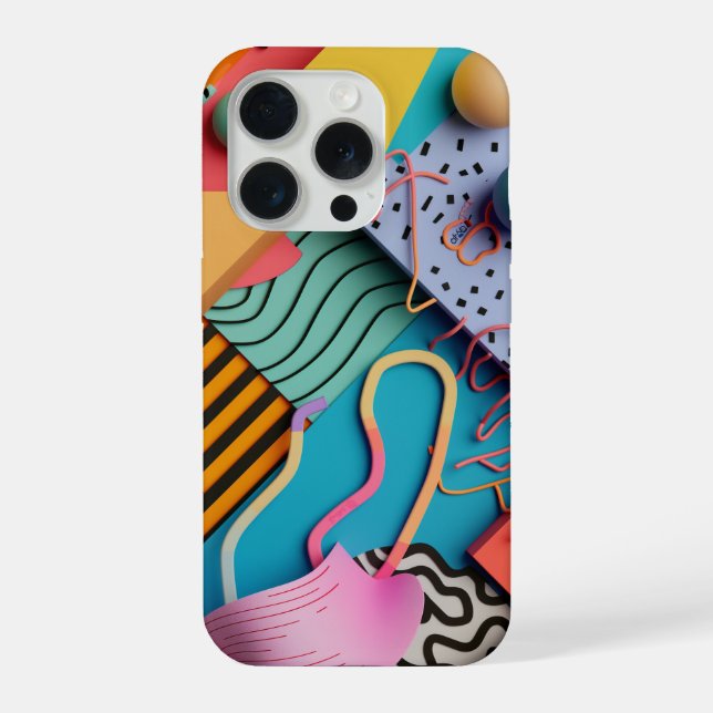 Coque iPhone Diverses formes 3D avec des motifs de lignes (Verso)