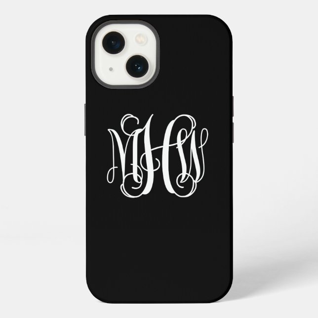 Coque iPhone DIY BG  3 Initiales Entrelacées Police de Monogram (Verso)