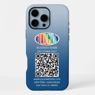 Coque iPhone 16 Pro Max DIY Dégradé de couleurs • Logo d'entreprise et QR