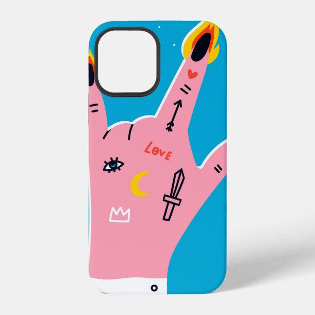 Coque iPhone Doigts de feu abstraits (Verso)