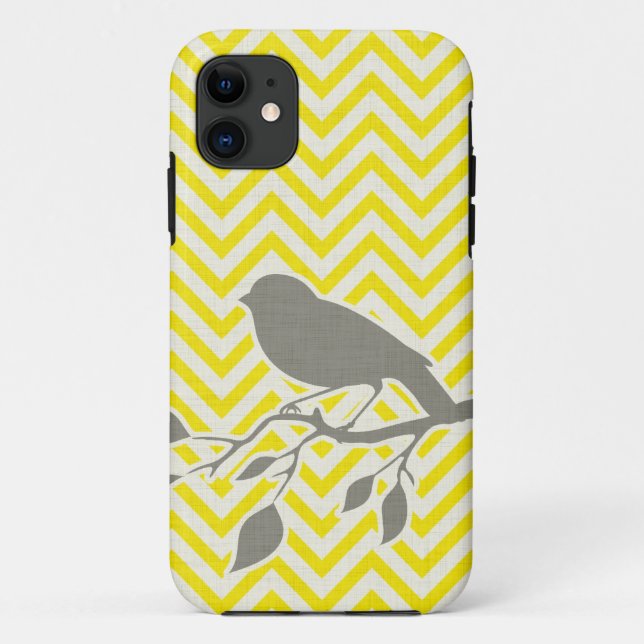 Coque iphone d'oiseau et de Chevron (Dos)